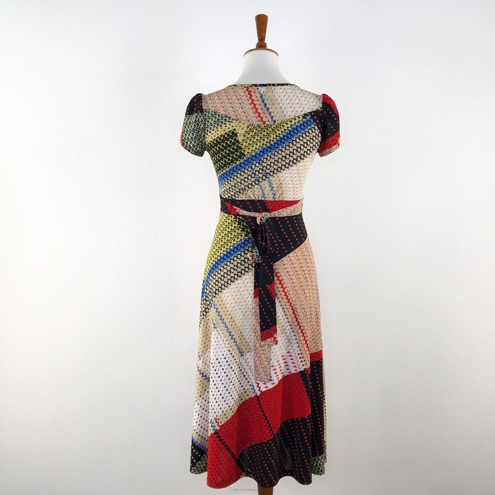 Frock Shop Multi Color Pattern Maxi Style Dress Xs - image 4